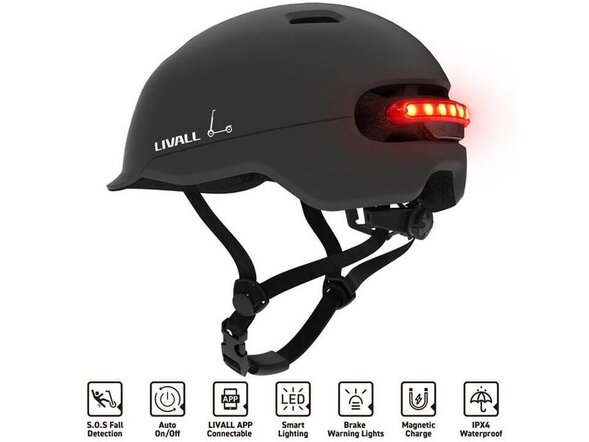 Умный светодиодный шлем для велосипедиста Livall C20